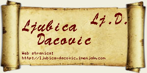 Ljubica Dacović vizit kartica